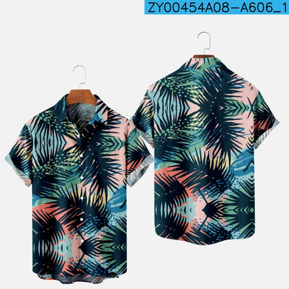 Men's Hawaiian 3D Print One-Button Summer Shirt zy00454a08-a606 l by HitMyNeed