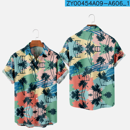 Men's Hawaiian 3D Print One-Button Summer Shirt zy00454a09-a606 l by HitMyNeed