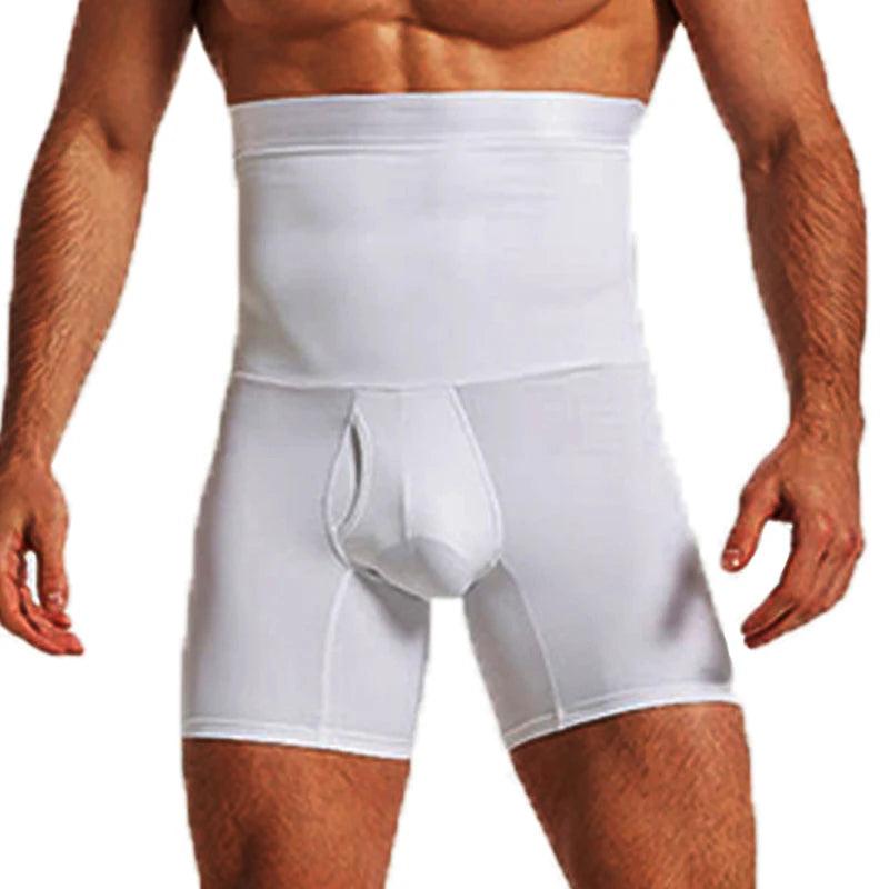 Men's High-Waist Compression Shaper Shorts white xxl by HitMyNeed