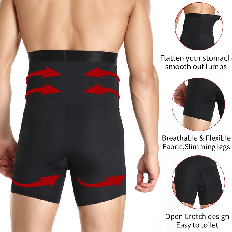 Men's High Waist Tummy Control Compression Shorts by HitMyNeed