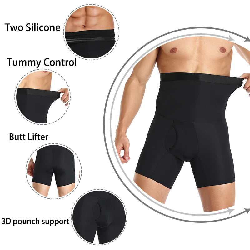 Men's High Waist Tummy Control Compression Shorts by HitMyNeed