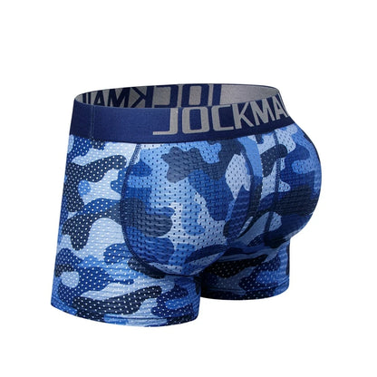Men's Ice Silk Mesh Camouflage Butt Lift Boxer Briefs by HitMyNeed