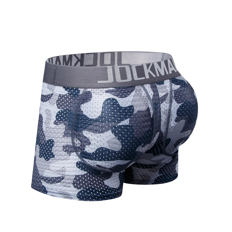 Men's Ice Silk Mesh Camouflage Butt Lift Boxer Briefs by HitMyNeed