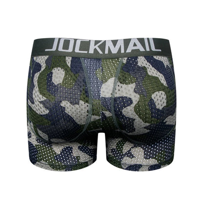Men's Ice Silk Mesh Camouflage Butt Lift Boxer Briefs by HitMyNeed