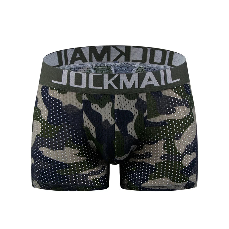 Men's Ice Silk Mesh Camouflage Butt Lift Boxer Briefs by HitMyNeed
