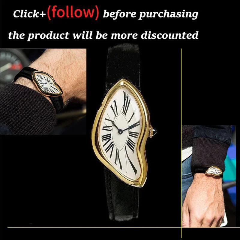 Men's Irregular Swiss Watch - Melt Twist Design by HitMyNeed