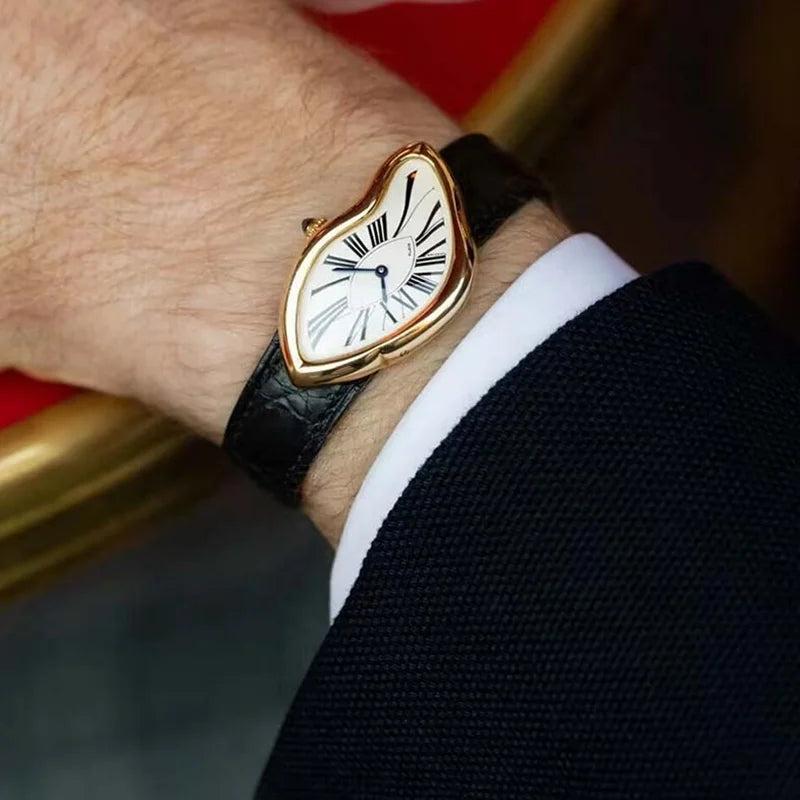 Men's Irregular Swiss Watch - Melt Twist Design by HitMyNeed