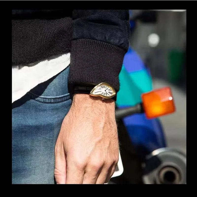 Men's Irregular Swiss Watch - Melt Twist Design by HitMyNeed