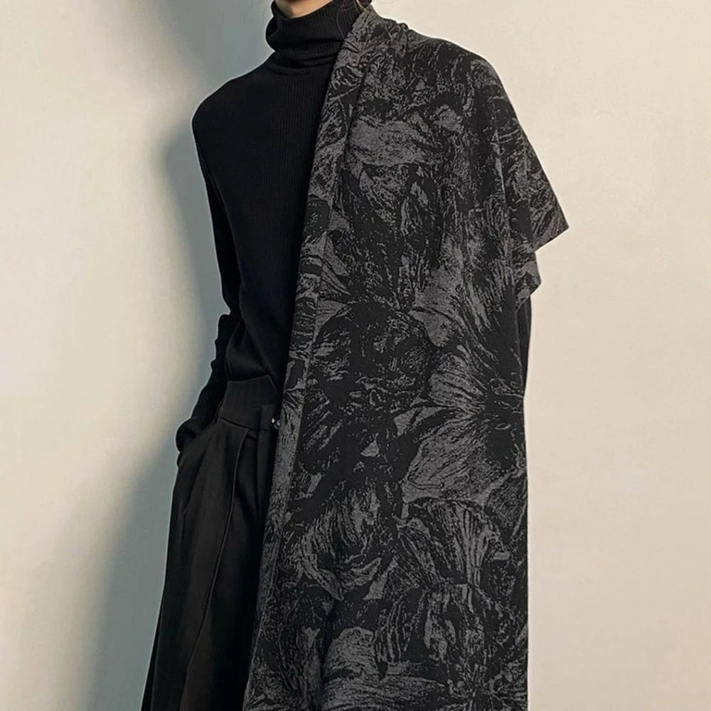 Men's Japanese Style Dark Wind Cashmere-Feel Scarf by HitMyNeed