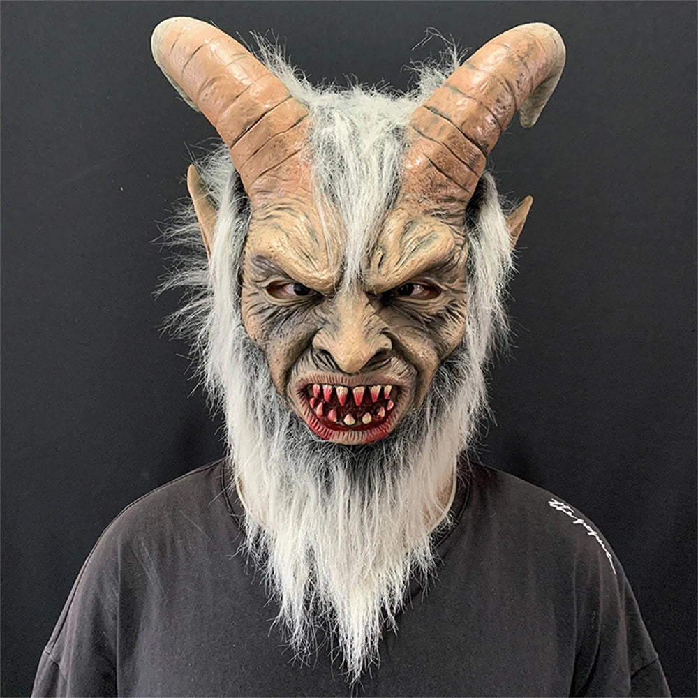 Men's Krampus Demon Mask with Sheep Horns by HitMyNeed