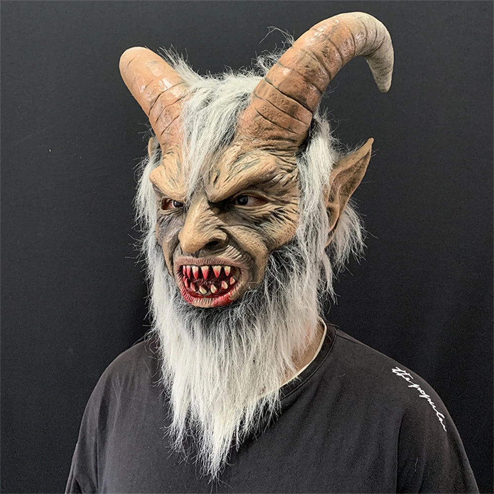 Men's Krampus Demon Mask with Sheep Horns by HitMyNeed