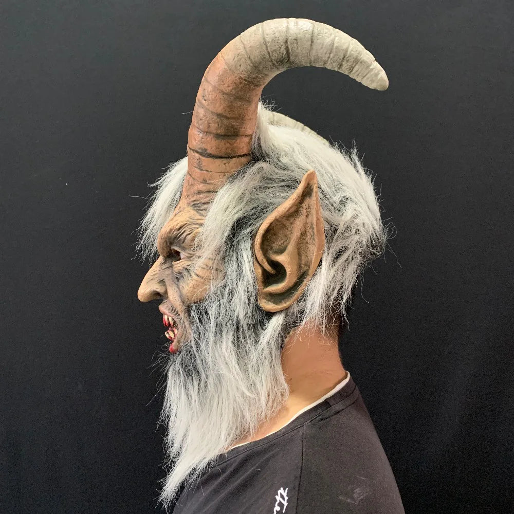 Men's Krampus Demon Mask with Sheep Horns by HitMyNeed