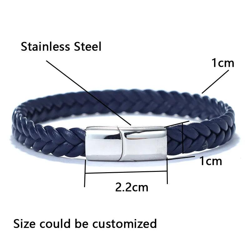 Men's Leather Bracelet with Stainless Steel Cable by HitMyNeed