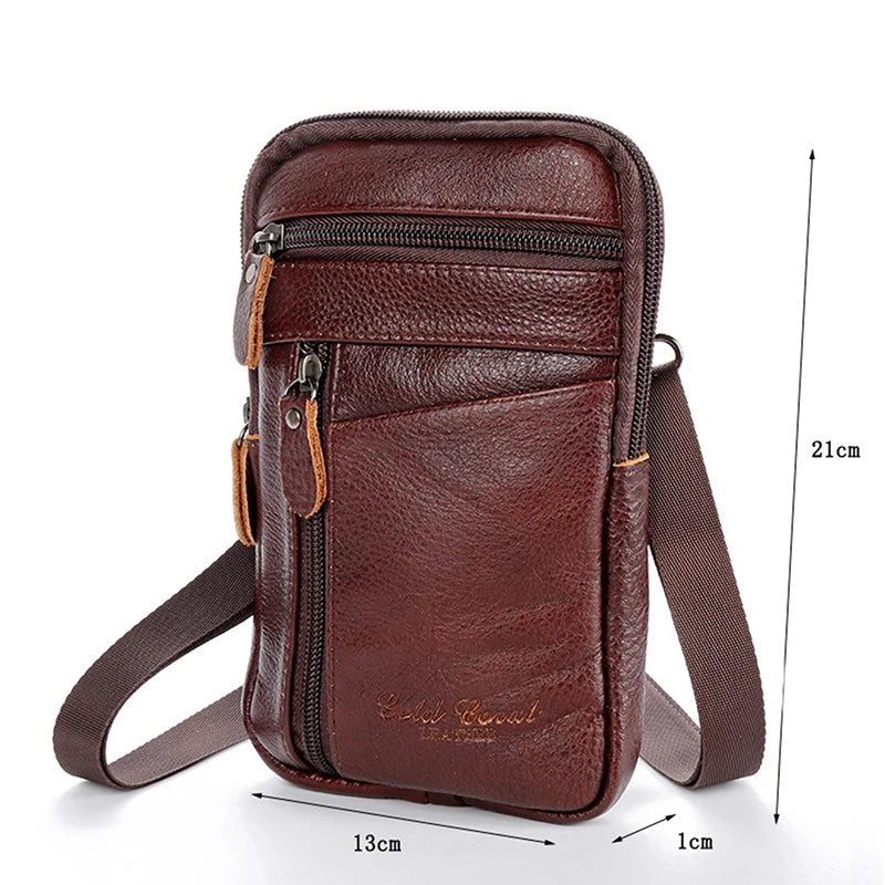 Men's Leather Waist & Crossbody Phone Bag by HitMyNeed