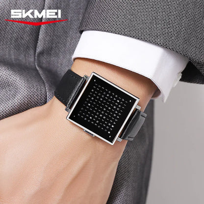 Men's LED Digital Watch with Date & Leather Strap by HitMyNeed