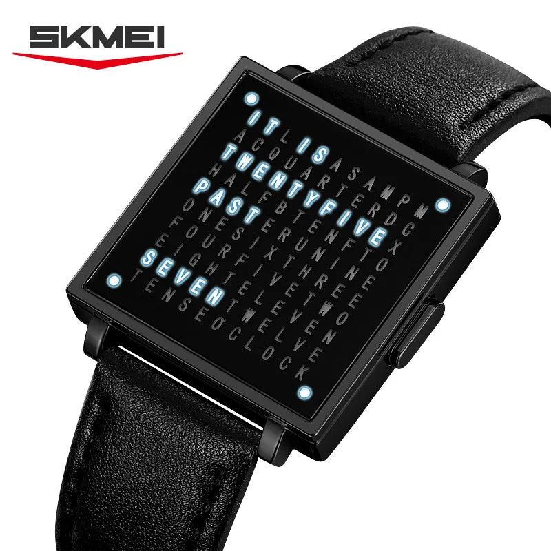 Men's LED Digital Watch with Date & Leather Strap by HitMyNeed