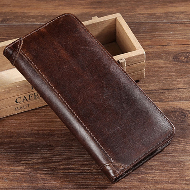 Men's Long Bifold Genuine Leather Wallet by HitMyNeed