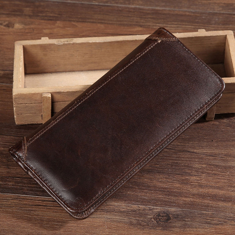 Men's Long Bifold Genuine Leather Wallet by HitMyNeed