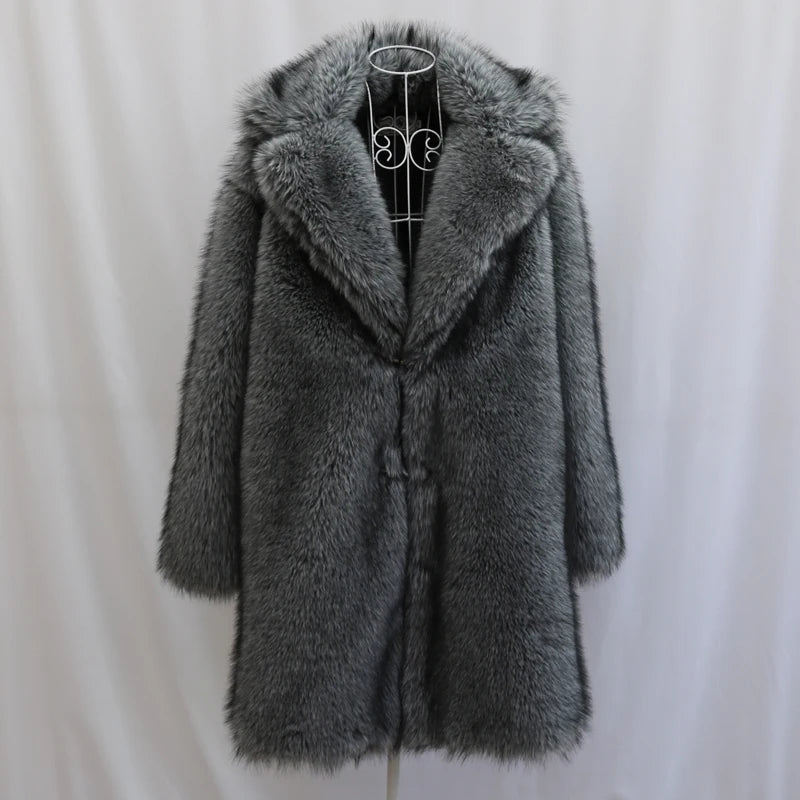 Men's Long Mink Fur Trench Coat Plus Size by HitMyNeed
