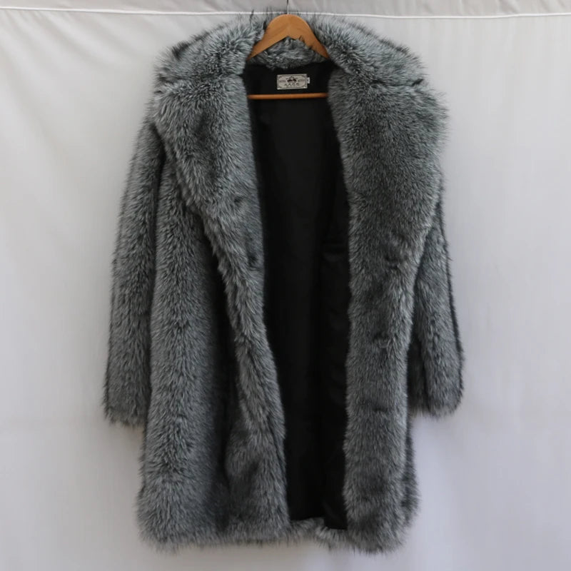 Men's Long Mink Fur Trench Coat Plus Size by HitMyNeed