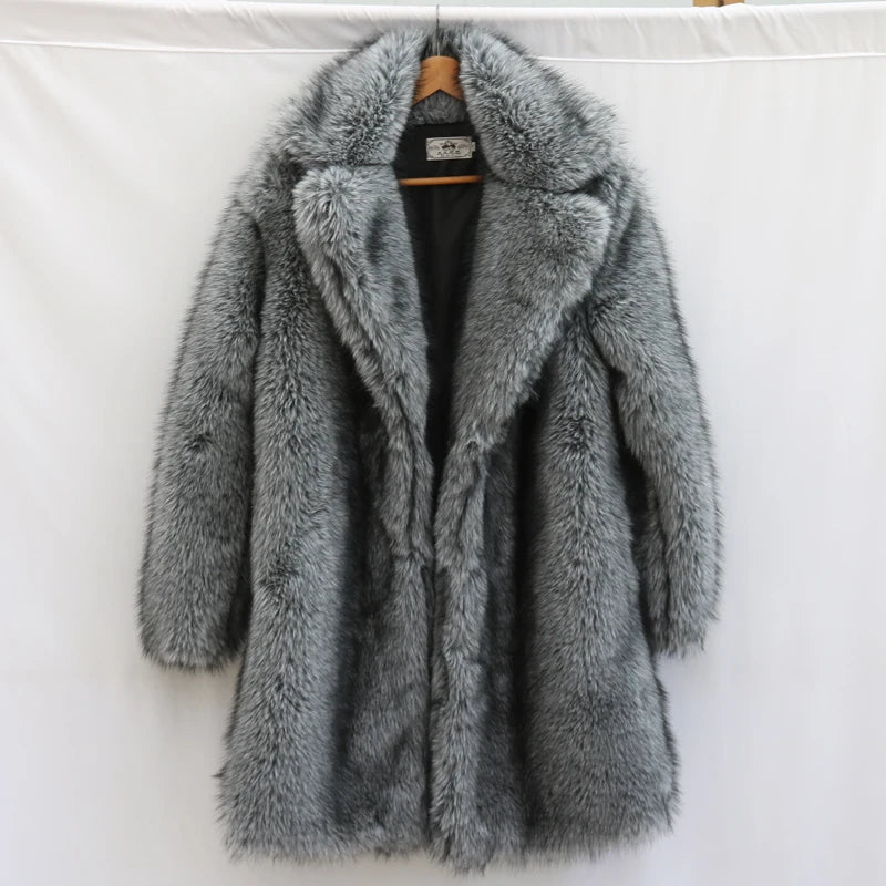 Men's Long Mink Fur Trench Coat Plus Size by HitMyNeed