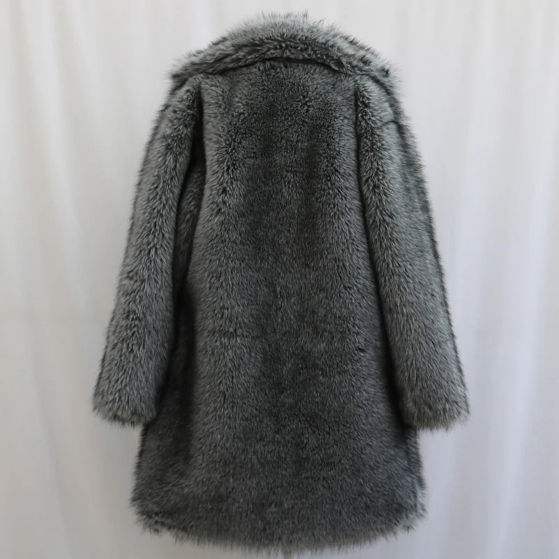 Men's Long Mink Fur Trench Coat Plus Size by HitMyNeed