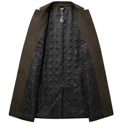 Men's Long Wool Trench Coat for Autumn & Winter by HitMyNeed