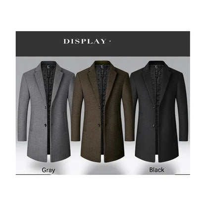 Men's Long Wool Trench Coat for Autumn & Winter by HitMyNeed