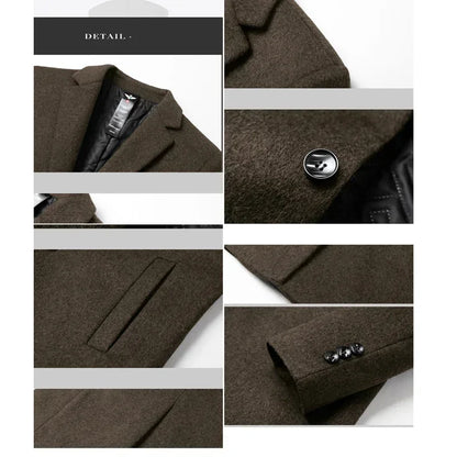 Men's Long Wool Trench Coat for Autumn & Winter by HitMyNeed