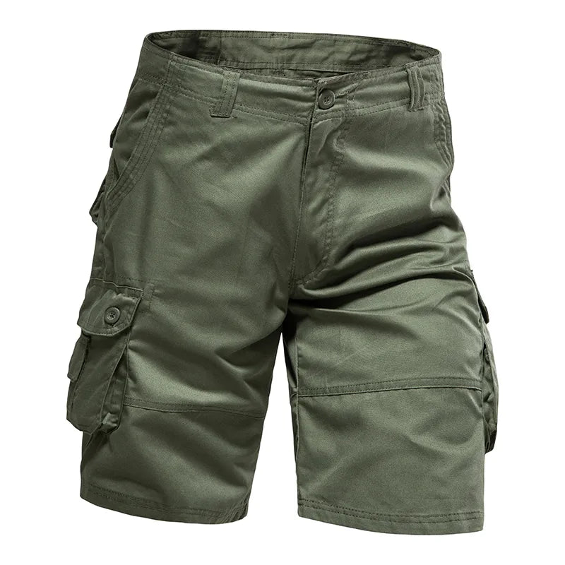 Men's Loose Fit Cotton Cargo Shorts with Multi Pockets 001army-green 29.0 by HitMyNeed