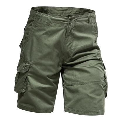 Men's Loose Fit Cotton Cargo Shorts with Multi Pockets 001army-green 29.0 by HitMyNeed