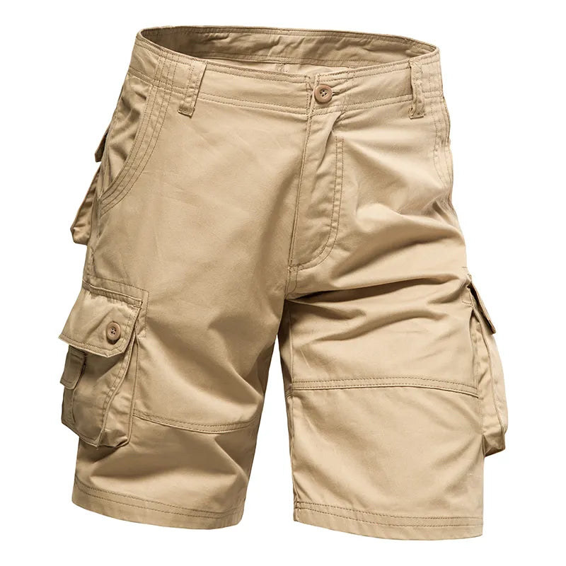 Men's Loose Fit Cotton Cargo Shorts with Multi Pockets 001khaki 44.0 by HitMyNeed