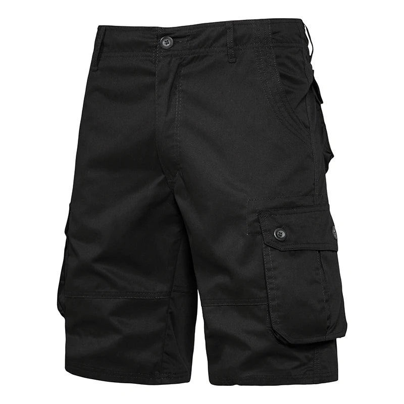 Men's Loose Fit Cotton Cargo Shorts with Multi Pockets by HitMyNeed