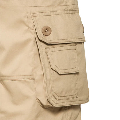 Men's Loose Fit Cotton Cargo Shorts with Multi Pockets by HitMyNeed