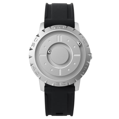 Men's Magnetic Ball-Bearing Watch with Quartz Movement silver by HitMyNeed