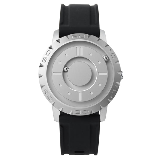 Men's Magnetic Ball-Bearing Watch with Quartz Movement silver by HitMyNeed