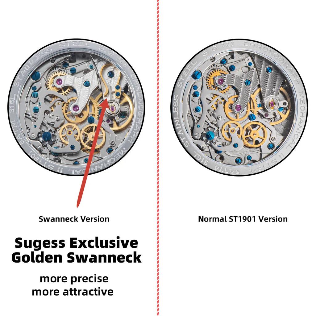 Men's Mechanical Chronograph Watch ST19 Sapphire 40mm by HitMyNeed