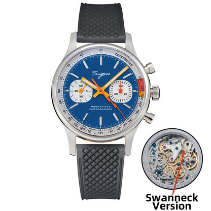 Men's Mechanical Chronograph Watch ST19 Sapphire 40mm b-black-rubber by HitMyNeed