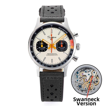 Men's Mechanical Chronograph Watch ST19 Sapphire 40mm c-hole-leatherb by HitMyNeed