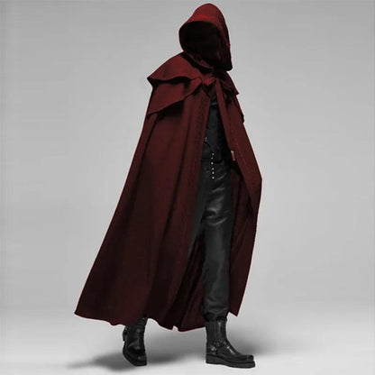Men's Medieval Gothic Hooded Cloak Costume Robe red xxl by HitMyNeed