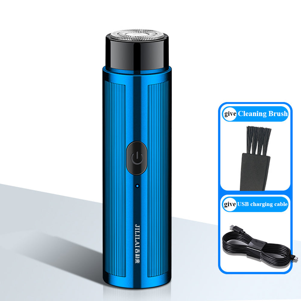 Men's Mini Electric Travel Shaver Rechargeable blue by HitMyNeed