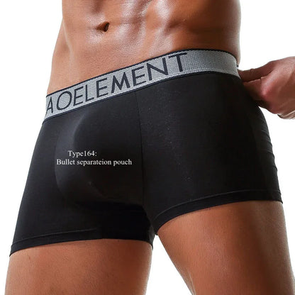 Men's Modal Boxer Trunks with Separation Pouch black164 xxl by HitMyNeed