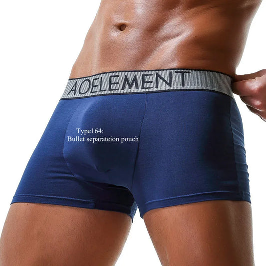 Men's Modal Boxer Trunks with Separation Pouch blue164 xxl by HitMyNeed