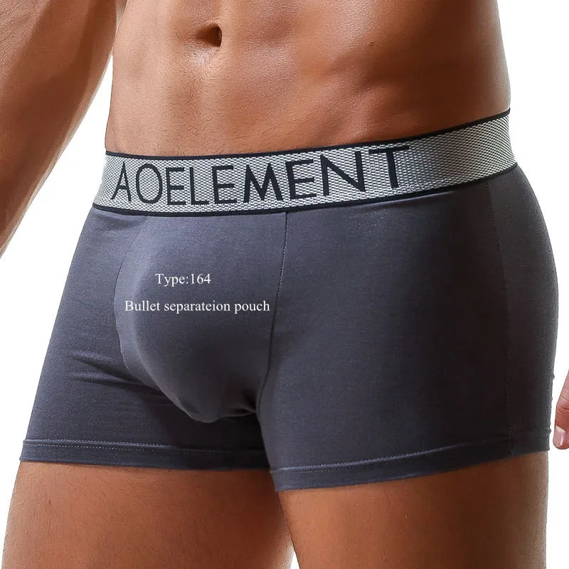 Men's Modal Boxer Trunks with Separation Pouch grey164 xxl by HitMyNeed