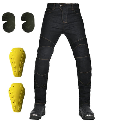 Men's Motorcycle Riding Jeans with CE Armor black xxxxl by HitMyNeed