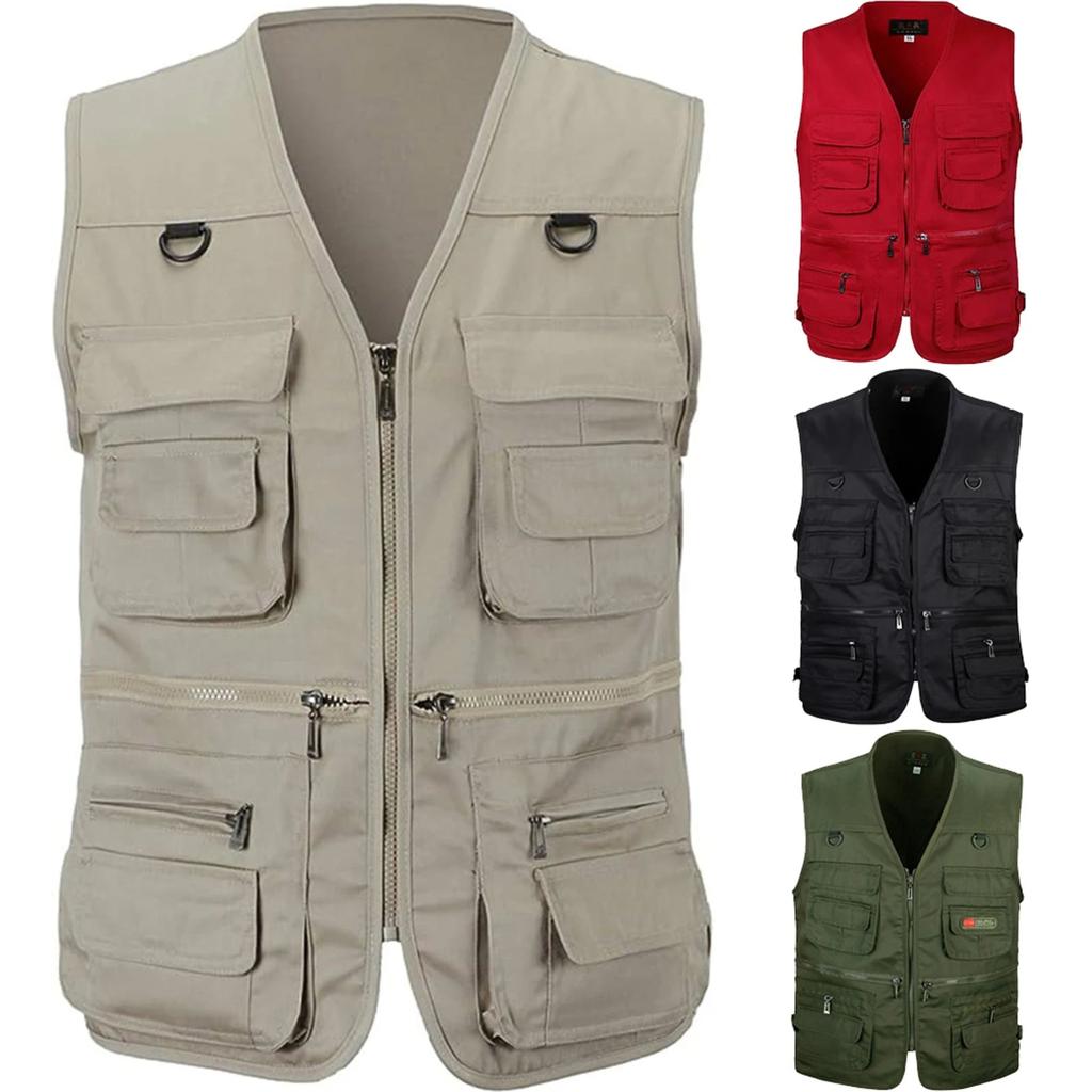 Men's Multi-Pocket Tactical Hiking & Fishing Vest by HitMyNeed