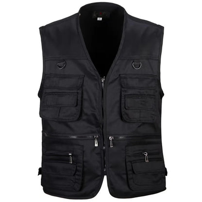 Men's Multi-Pocket Tactical Hiking & Fishing Vest black xl by HitMyNeed