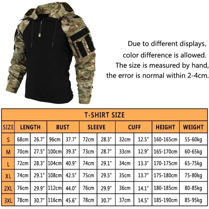 Men's Multicam Hooded Tactical Combat Shirt by HitMyNeed