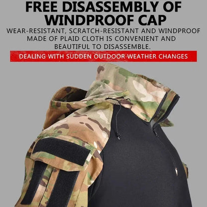 Men's Multicam Hooded Tactical Combat Shirt by HitMyNeed