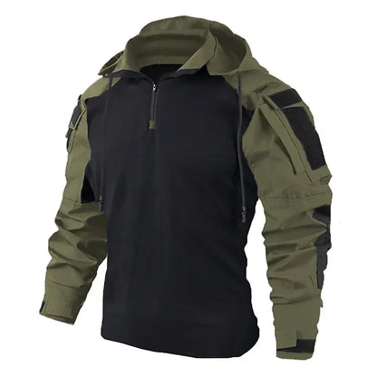 Men's Multicam Hooded Tactical Combat Shirt green xxl-85-95kg by HitMyNeed